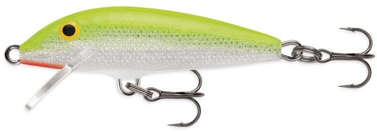 Rapala J13 SFC &ndash; Esca Minnow Articolata Galleggiante 5 1/4" Argento Fluorescente Chartreuse