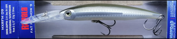 RARE RAPALA MAX RAP FAT MINNOW MXRFM 9 cm FANC (Flake Anchovy) color