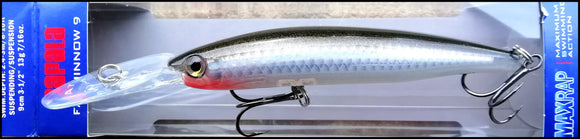 RARE RAPALA MAX RAP FAT MINNOW MXRFM 9 cm FS (Flake Silver) color