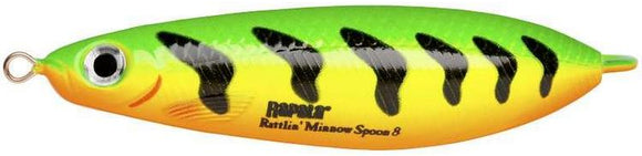 RAPALA RATTLIN MINNOW SPOON RMSR 8 cm FT (Fire Tiger) color - pike spoon!