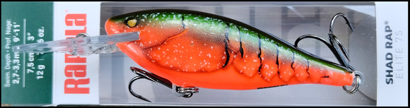 RARE RAPALA SHAD RAP ELITE SRE75 7,5 cm SPECIAL GDRCW (Gilded Red Crawdad) color