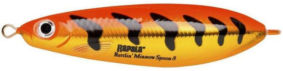 RAPALA RATTLIN MINNOW SPOON RMSR 8 cm GFRT (Gold Fluo Red Tiger) color