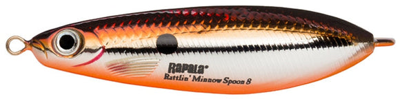 RAPALA RATTLIN MINNOW SPOON RMSR 8 cm SBR (Silver Brown) color - pike spoon!