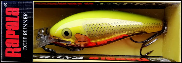 SUPER RARE RAPALA FAT RAP DEEP RUNNER FR 7 cm GSFC (Gold Silver Fluo R – Darkagelures